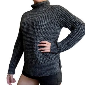 Loft Gray Sparkle Merino Wool Sweater